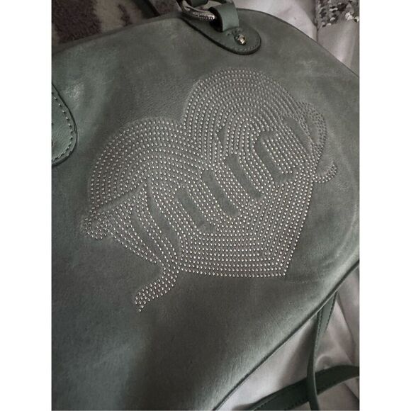 Heritage vintage y2k style mint green velour studded  juicy couture queen satche - Picture 3 of 7